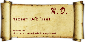 Mizser Dániel névjegykártya